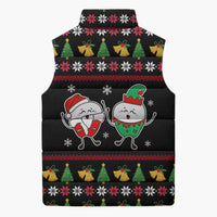 My Two Front Teeth Christmas Design Sleeveless Puffer Jacket Xmas Holiday Patterns - Wonder Print Shop