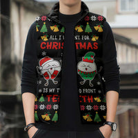 My Two Front Teeth Christmas Design Sleeveless Puffer Jacket Xmas Holiday Patterns - Wonder Print Shop