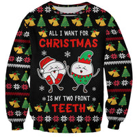 My Two Front Teeth Christmas Design Sweatshirt Xmas Holiday Patterns - Wonder Print Shop