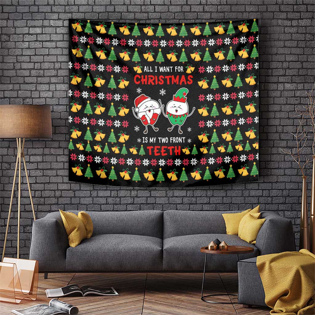 My Two Front Teeth Christmas Design Tapestry Xmas Holiday Patterns - Wonder Print Shop