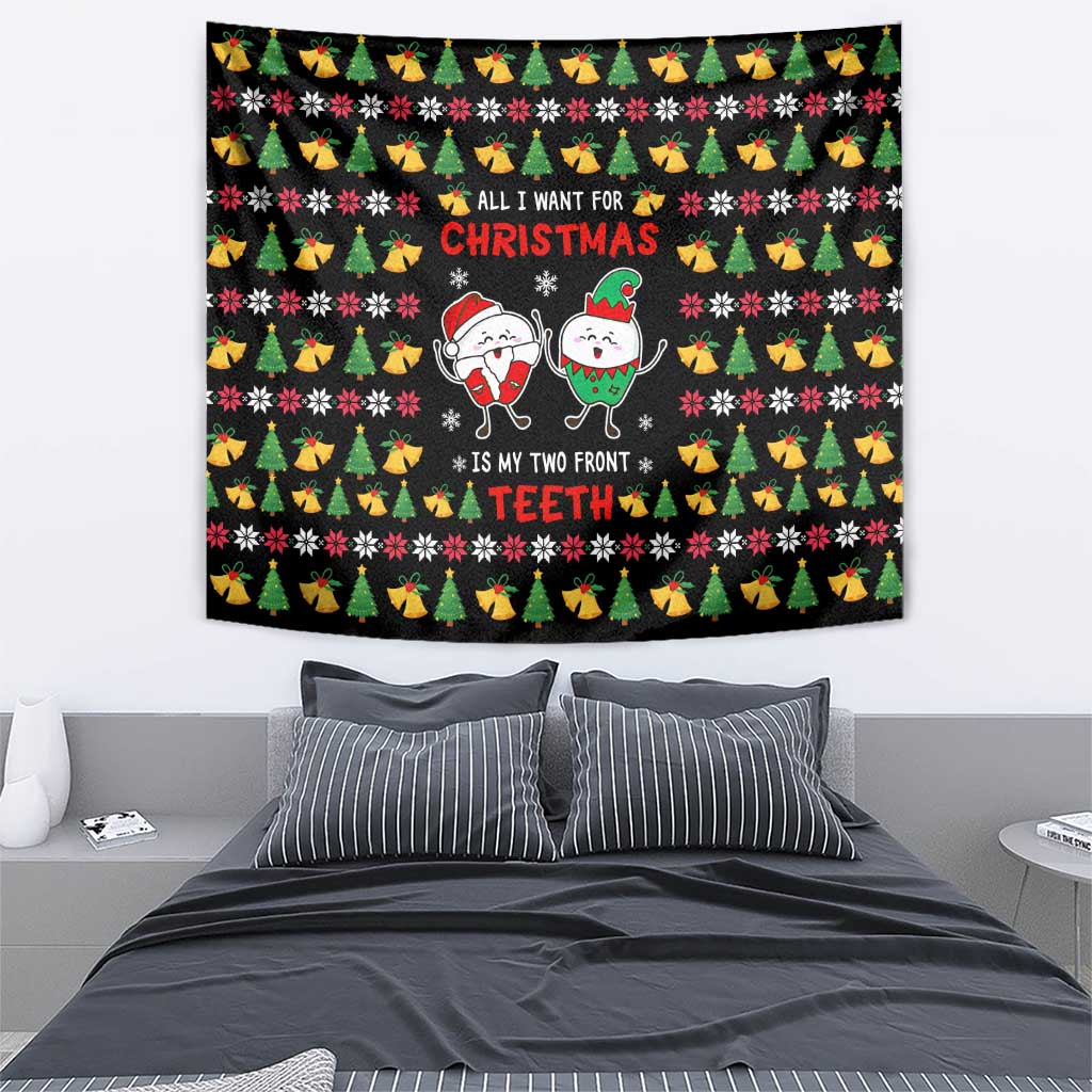 My Two Front Teeth Christmas Design Tapestry Xmas Holiday Patterns - Wonder Print Shop