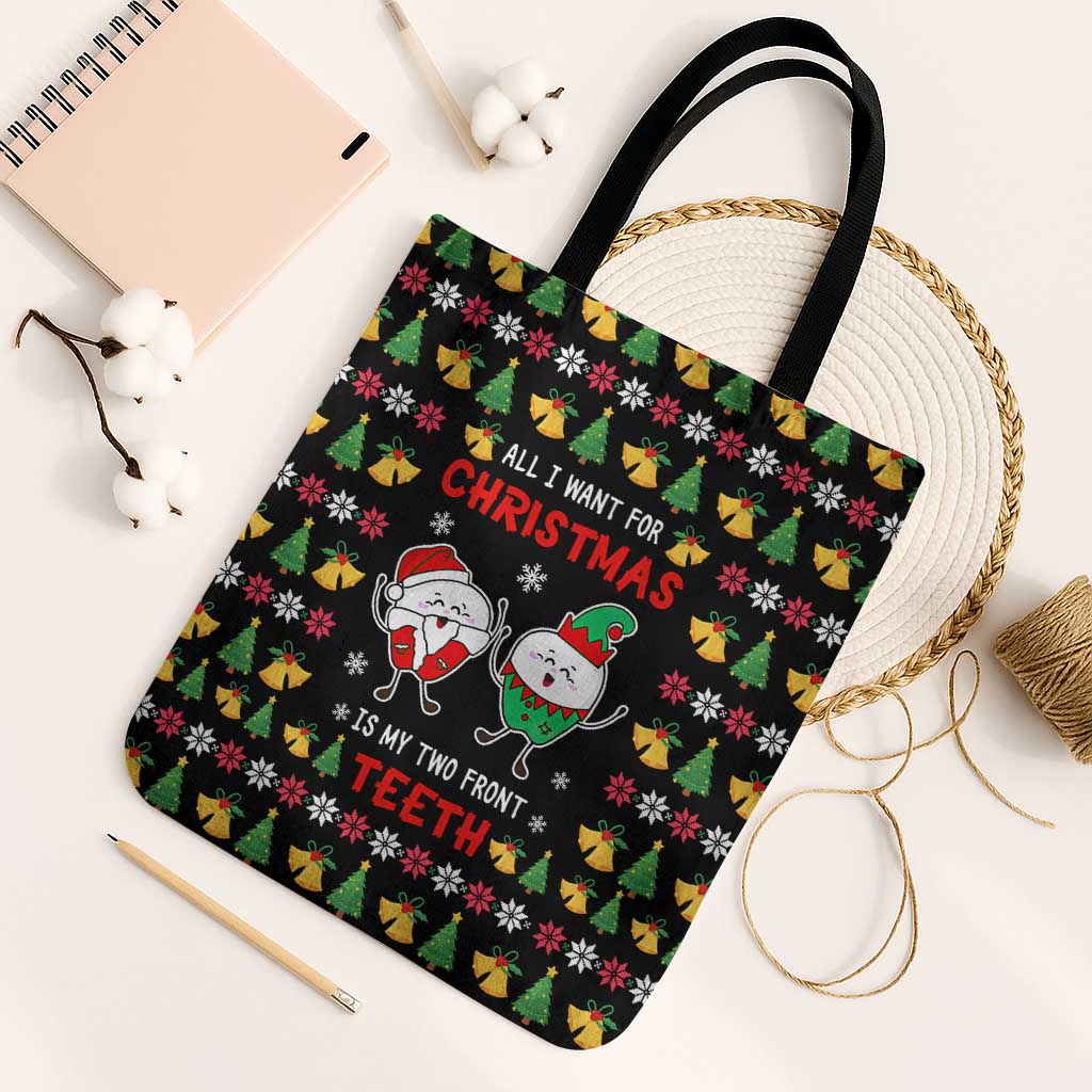 My Two Front Teeth Christmas Design Tote Bag Xmas Holiday Patterns - Wonder Print Shop