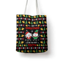 My Two Front Teeth Christmas Design Tote Bag Xmas Holiday Patterns - Wonder Print Shop