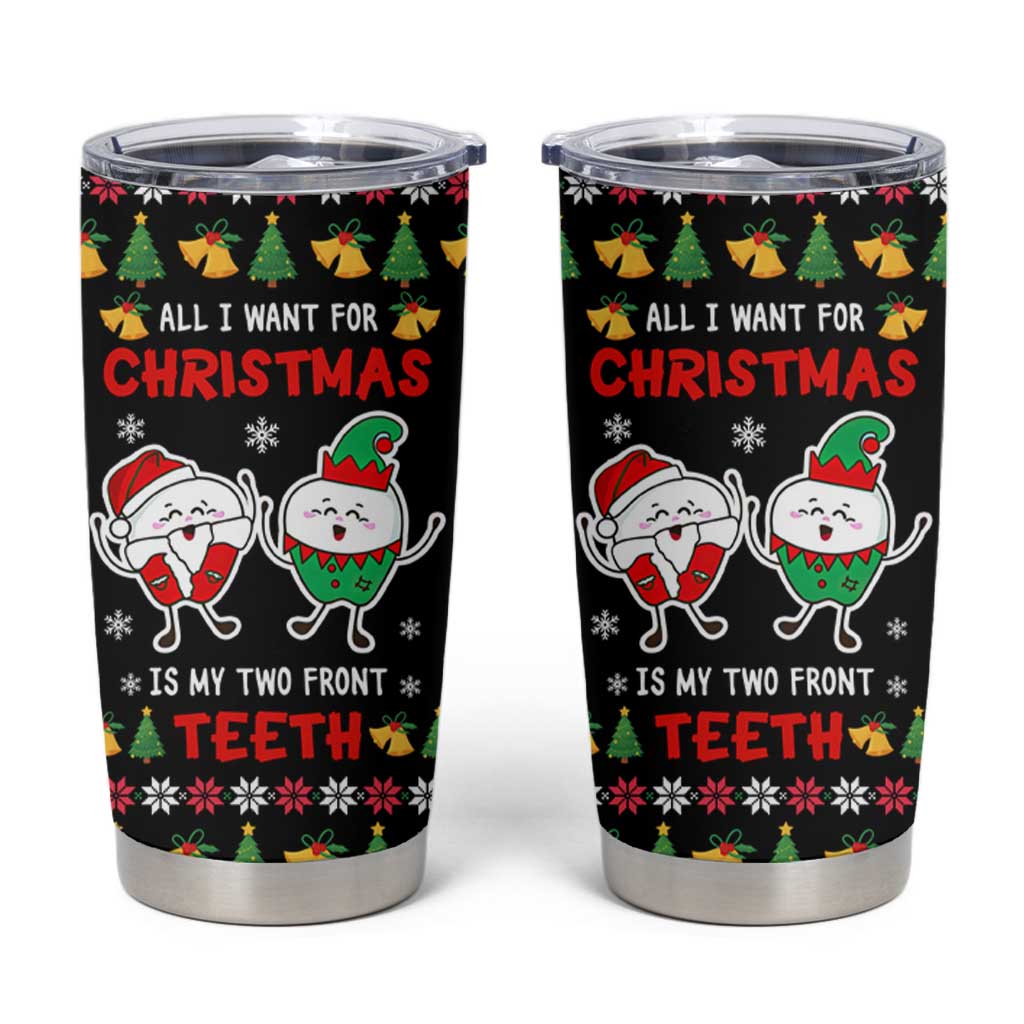 My Two Front Teeth Christmas Design Tumbler Cup Xmas Holiday Patterns - Wonder Print Shop