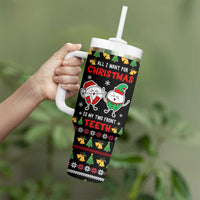 My Two Front Teeth Christmas Design Tumbler With Handle Xmas Holiday Patterns - Wonder Print Shop