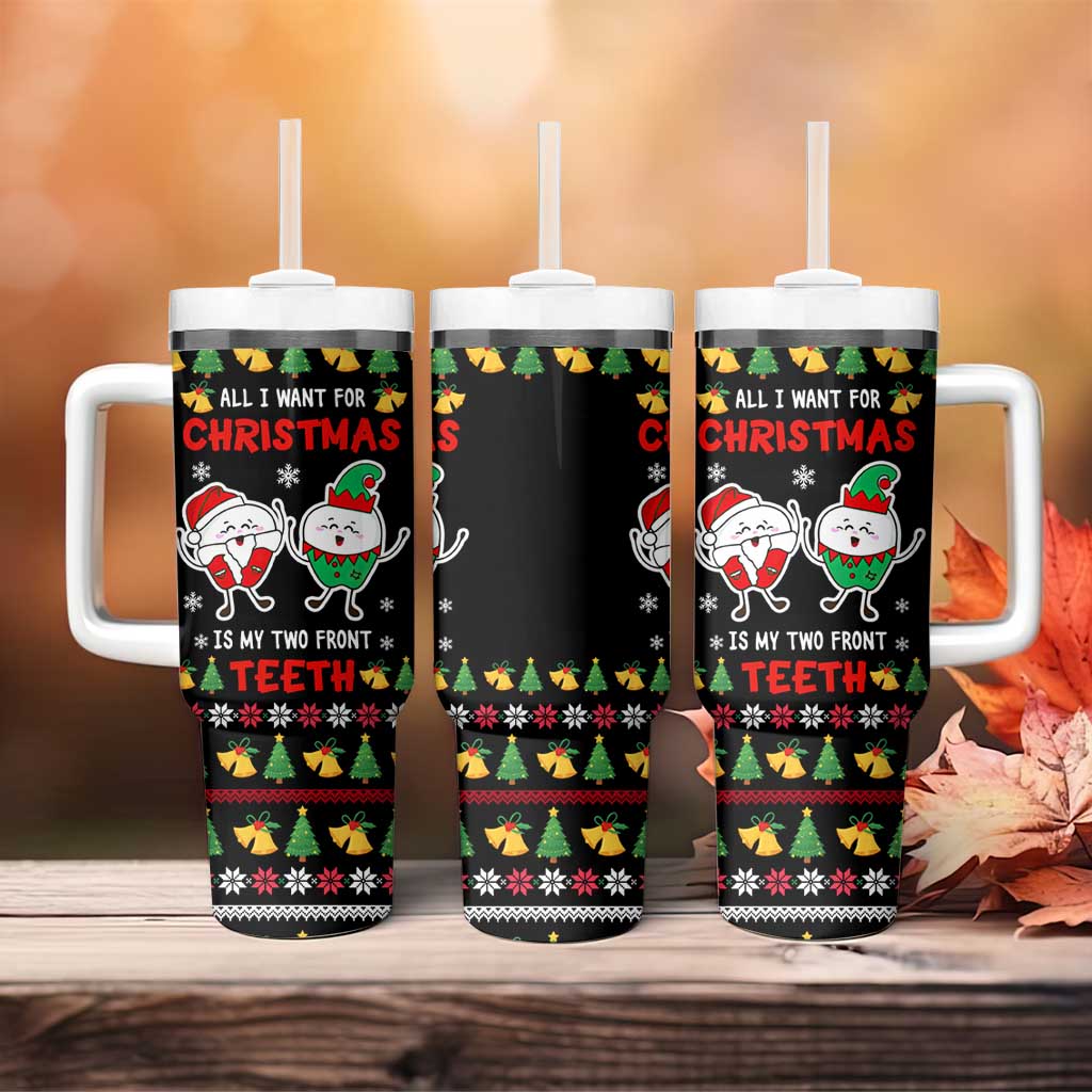 My Two Front Teeth Christmas Design Tumbler With Handle Xmas Holiday Patterns - Wonder Print Shop
