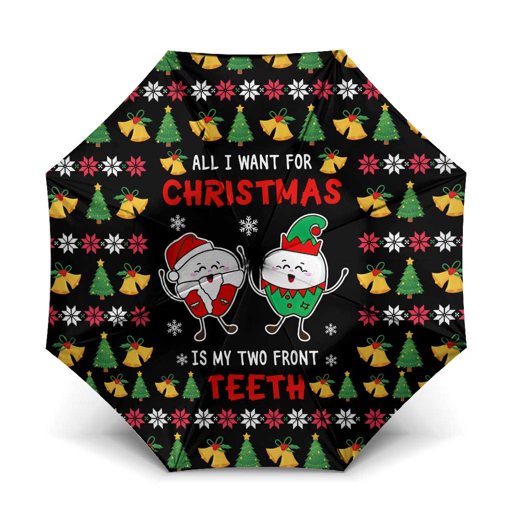 My Two Front Teeth Christmas Design Umbrella Xmas Holiday Patterns - Wonder Print Shop