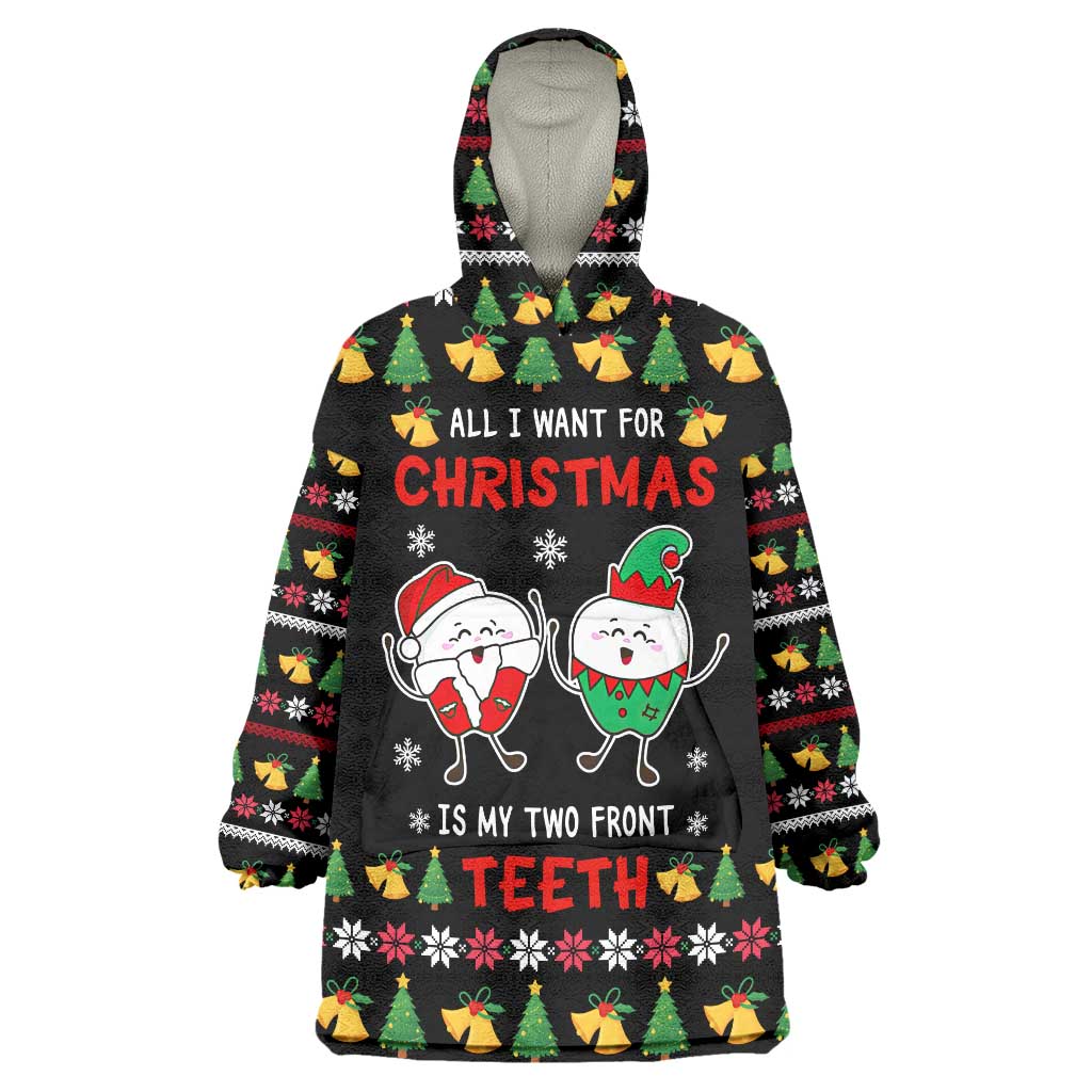 My Two Front Teeth Christmas Design Wearable Blanket Hoodie Xmas Holiday Patterns - Wonder Print Shop