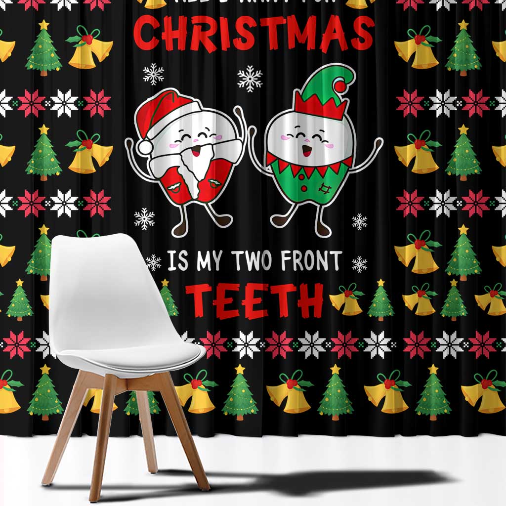 My Two Front Teeth Christmas Design Window Curtain Xmas Holiday Patterns - Wonder Print Shop