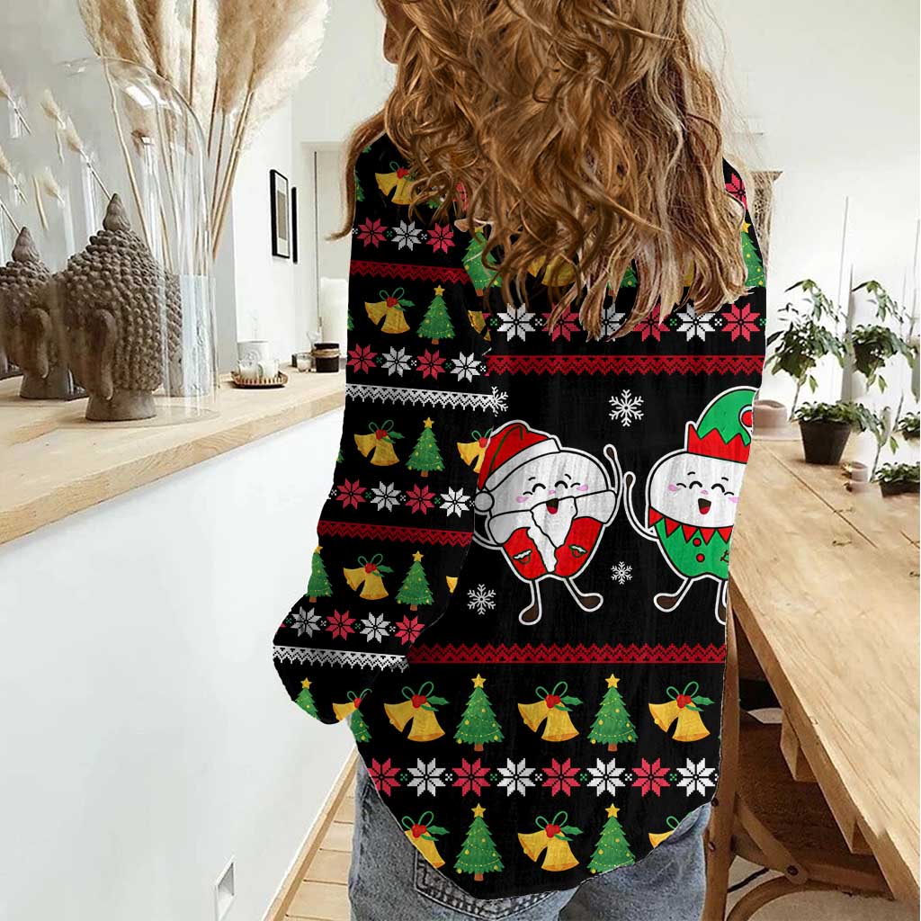 My Two Front Teeth Christmas Design Women Casual Shirt Xmas Holiday Patterns - Wonder Print Shop