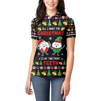 My Two Front Teeth Christmas Design Women Polo Shirt Xmas Holiday Patterns - Wonder Print Shop