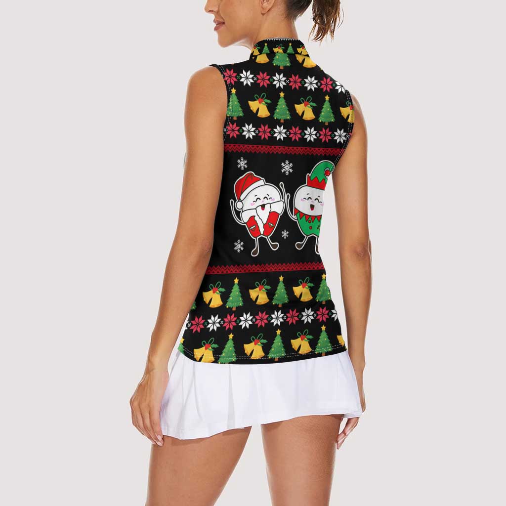 My Two Front Teeth Christmas Design Women Sleeveless Polo Shirt Xmas Holiday Patterns - Wonder Print Shop