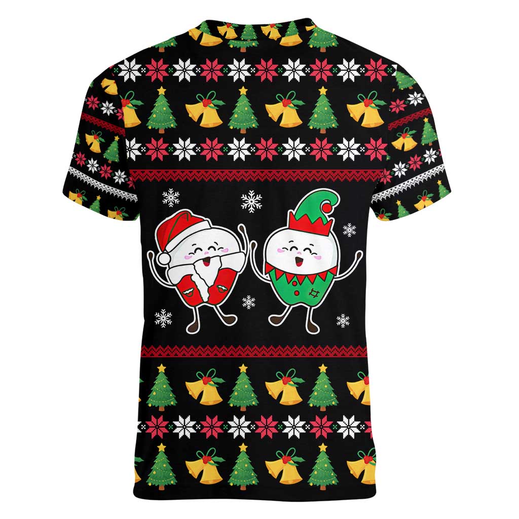 My Two Front Teeth Christmas Design Women V-Neck T-Shirt Xmas Holiday Patterns - Wonder Print Shop