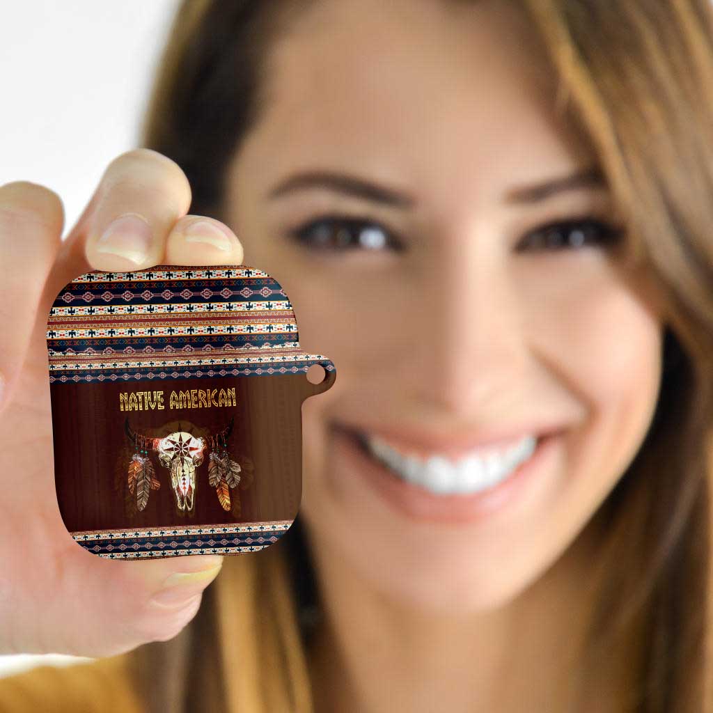 Native Skull Christmas Design AirPods Case Xmas Holiday Patterns - Wonder Print Shop