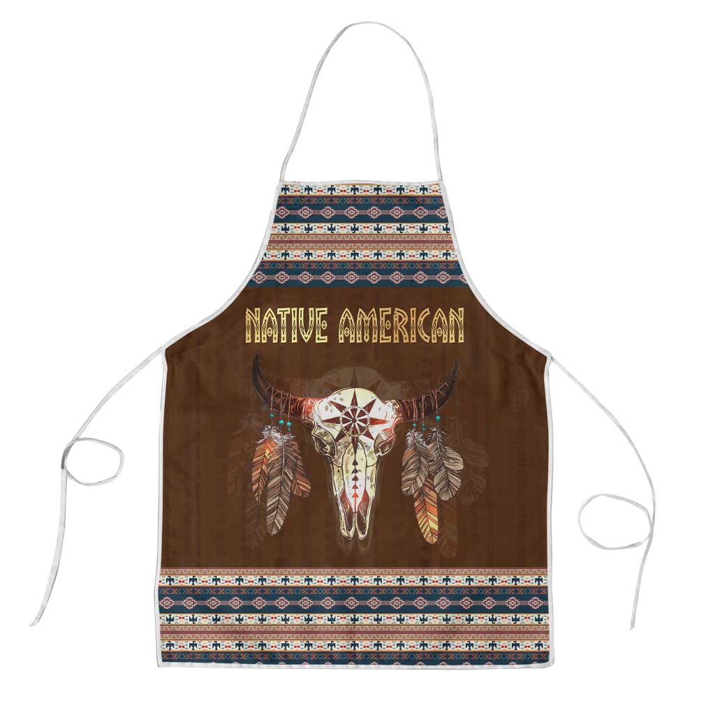 Native Skull Christmas Design Apron Xmas Holiday Patterns - Wonder Print Shop