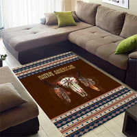 Native Skull Christmas Design Area Rug Xmas Holiday Patterns - Wonder Print Shop
