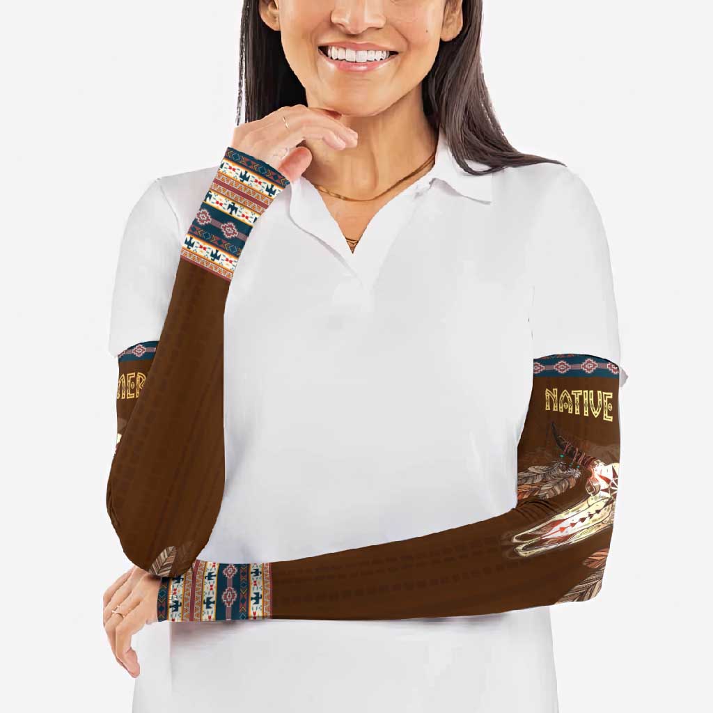 Native Skull Christmas Design Arm Sleeves Xmas Holiday Patterns - Wonder Print Shop