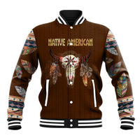 Native Skull Christmas Design Baseball Jacket Xmas Holiday Patterns - Wonder Print Shop