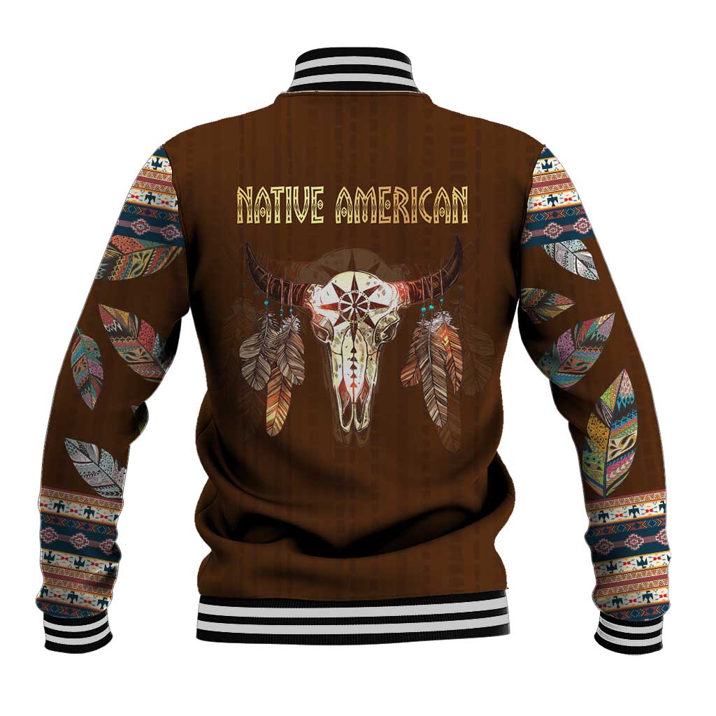 Native Skull Christmas Design Baseball Jacket Xmas Holiday Patterns - Wonder Print Shop