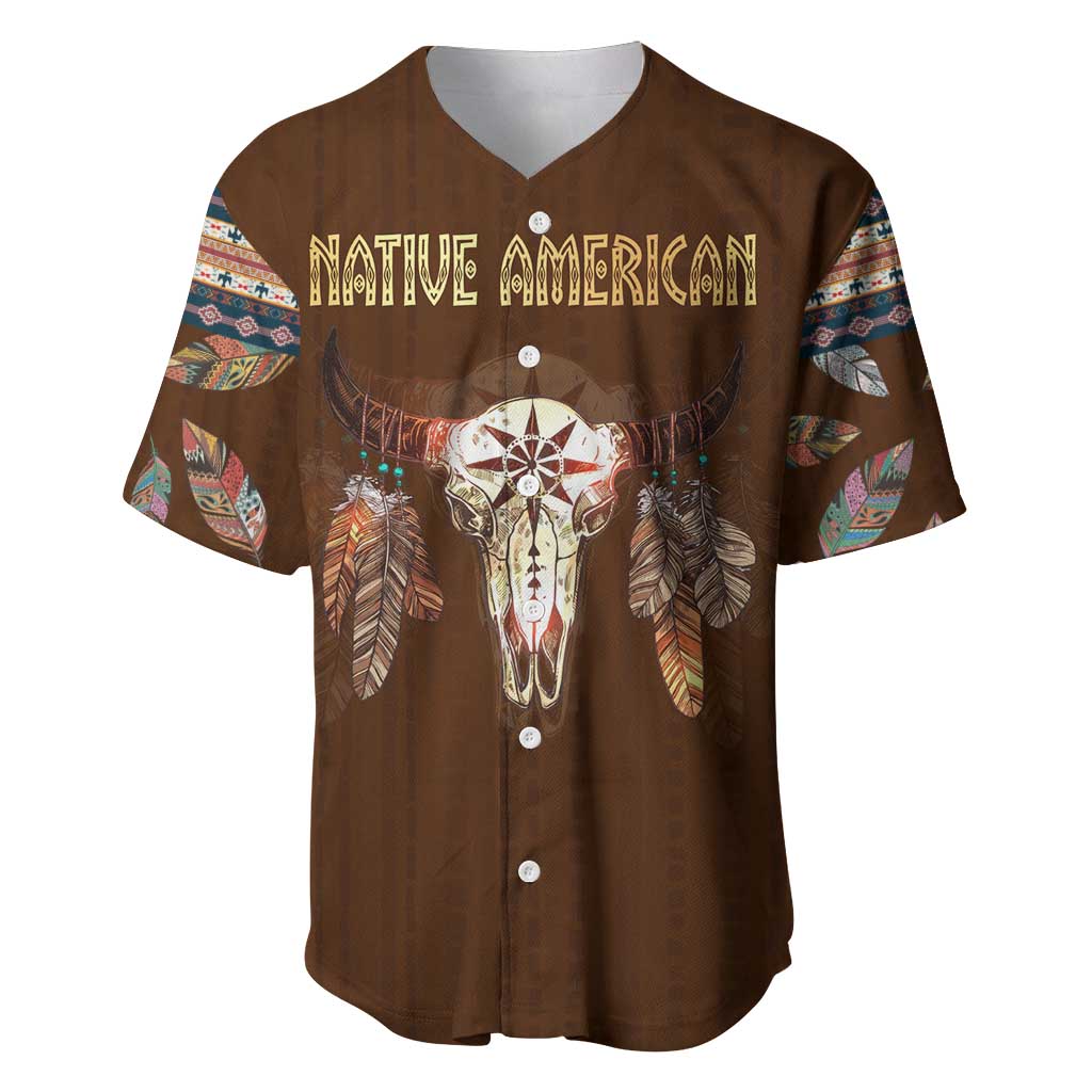 Native Skull Christmas Design Baseball Jersey Xmas Holiday Patterns - Wonder Print Shop