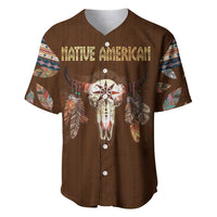 Native Skull Christmas Design Baseball Jersey Xmas Holiday Patterns - Wonder Print Shop