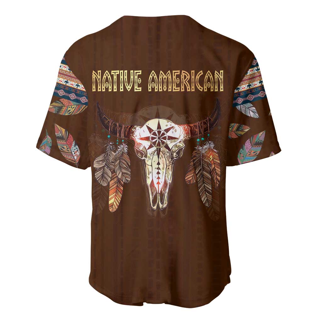 Native Skull Christmas Design Baseball Jersey Xmas Holiday Patterns - Wonder Print Shop