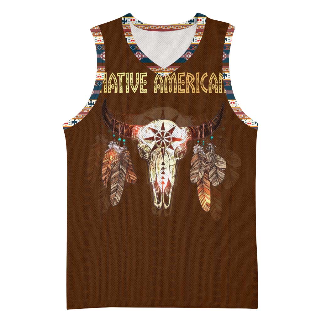 Native Skull Christmas Design Basketball Jersey Xmas Holiday Patterns - Wonder Print Shop