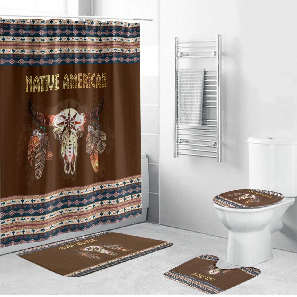 Native Skull Christmas Design Bathroom Set Xmas Holiday Patterns - Wonder Print Shop