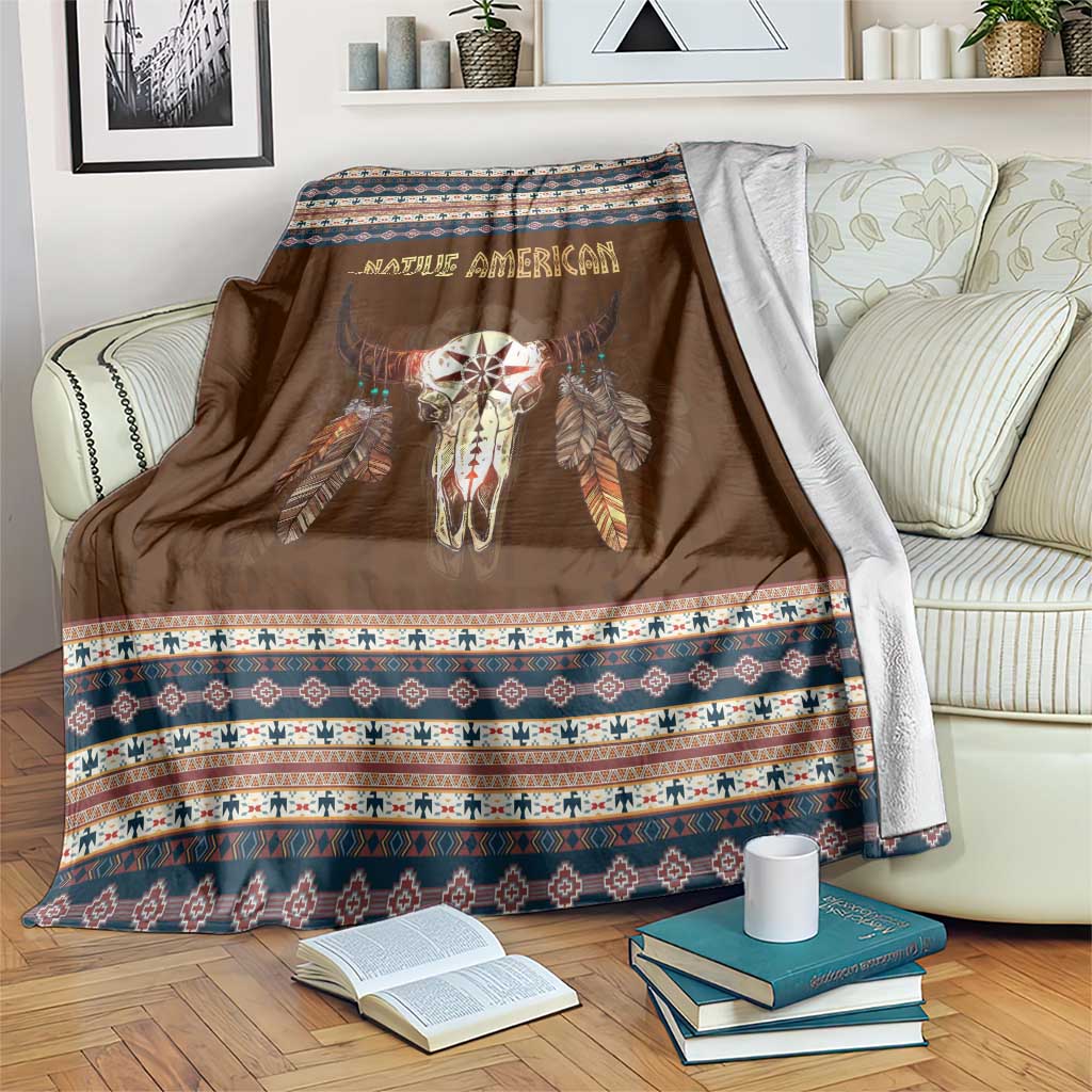 Native Skull Christmas Design Blanket Xmas Holiday Patterns - Wonder Print Shop