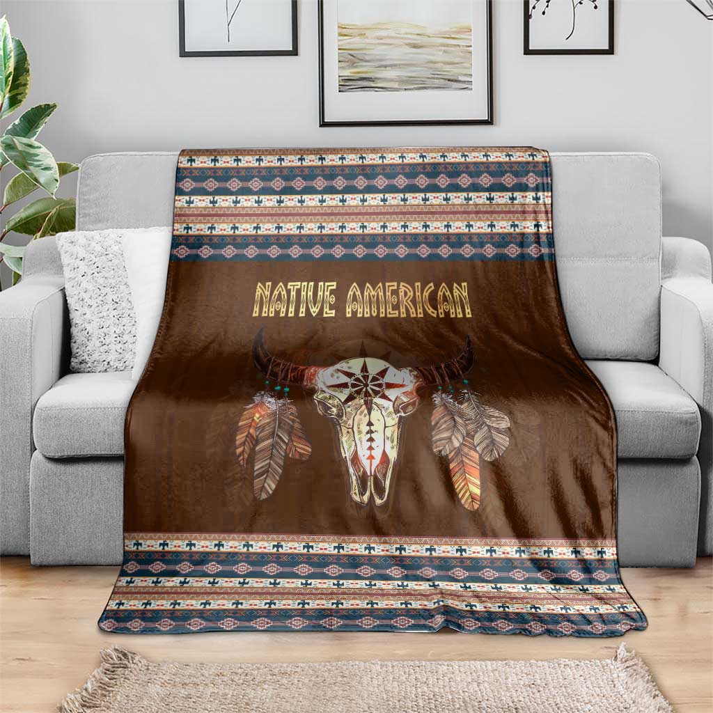 Native Skull Christmas Design Blanket Xmas Holiday Patterns - Wonder Print Shop