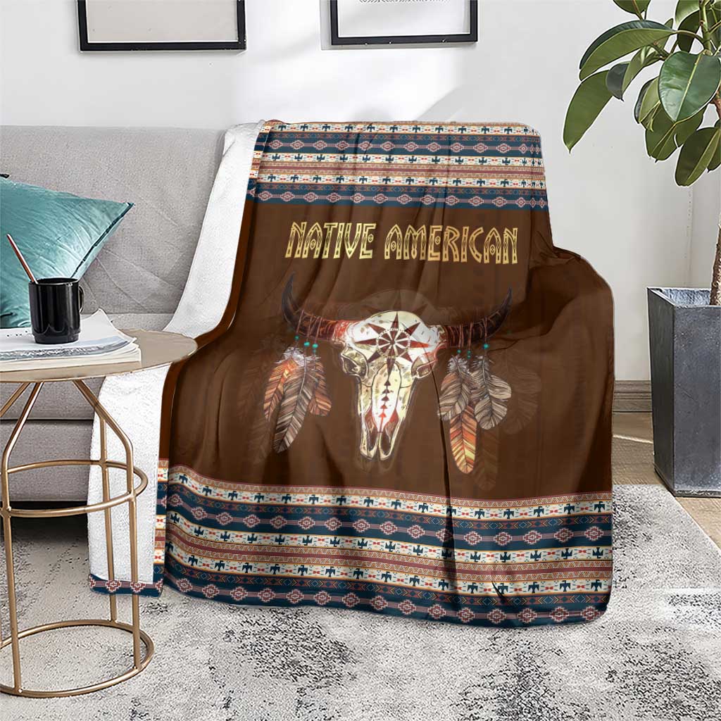 Native Skull Christmas Design Blanket Xmas Holiday Patterns - Wonder Print Shop