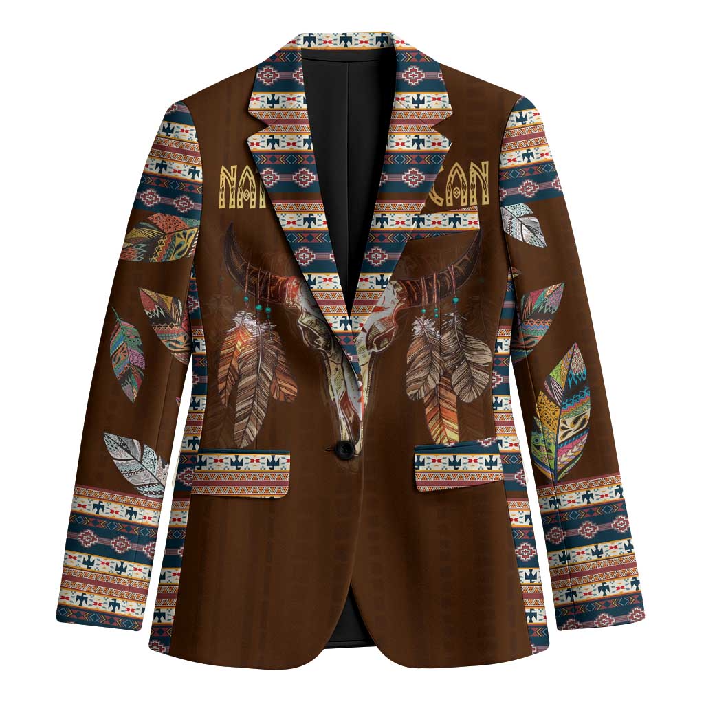 Native Skull Christmas Design Blazer Xmas Holiday Patterns - Wonder Print Shop