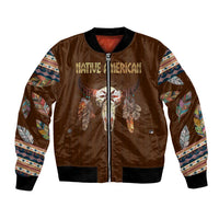 Native Skull Christmas Design Bomber Jacket Xmas Holiday Patterns - Wonder Print Shop