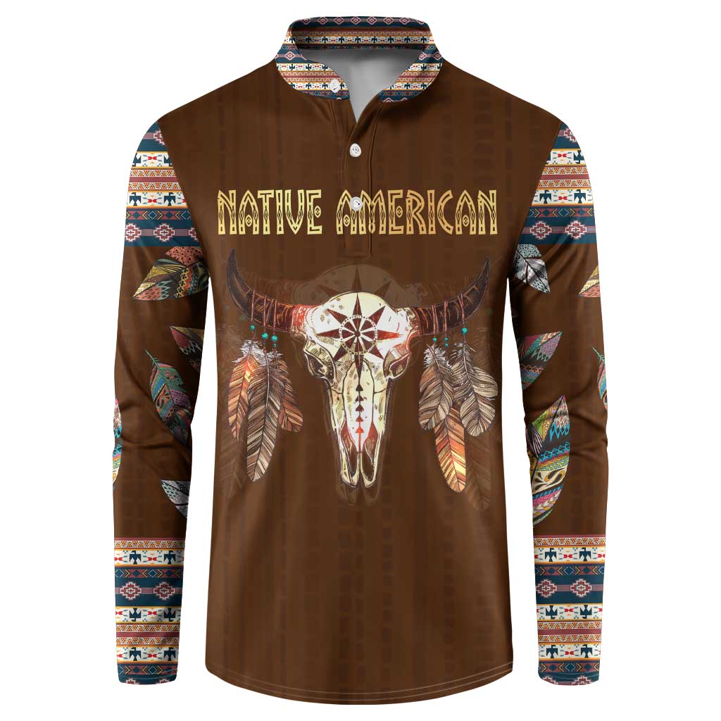 Native Skull Christmas Design Button Sweatshirt Xmas Holiday Patterns - Wonder Print Shop