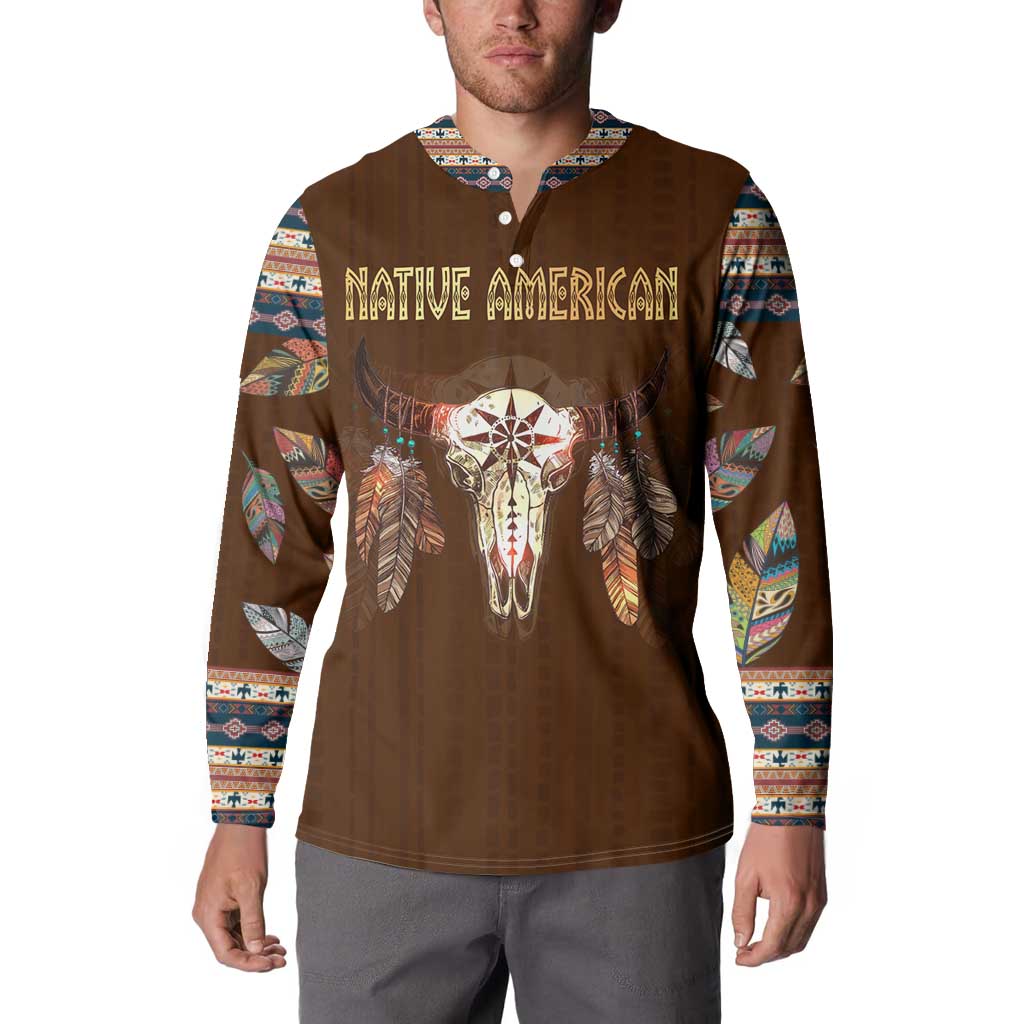 Native Skull Christmas Design Button Sweatshirt Xmas Holiday Patterns - Wonder Print Shop