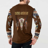 Native Skull Christmas Design Button Sweatshirt Xmas Holiday Patterns - Wonder Print Shop
