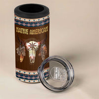 Native Skull Christmas Design 4 in 1 Can Cooler Tumbler Xmas Holiday Patterns - Wonder Print Shop