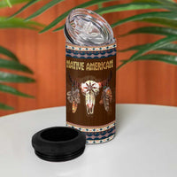Native Skull Christmas Design 4 in 1 Can Cooler Tumbler Xmas Holiday Patterns - Wonder Print Shop