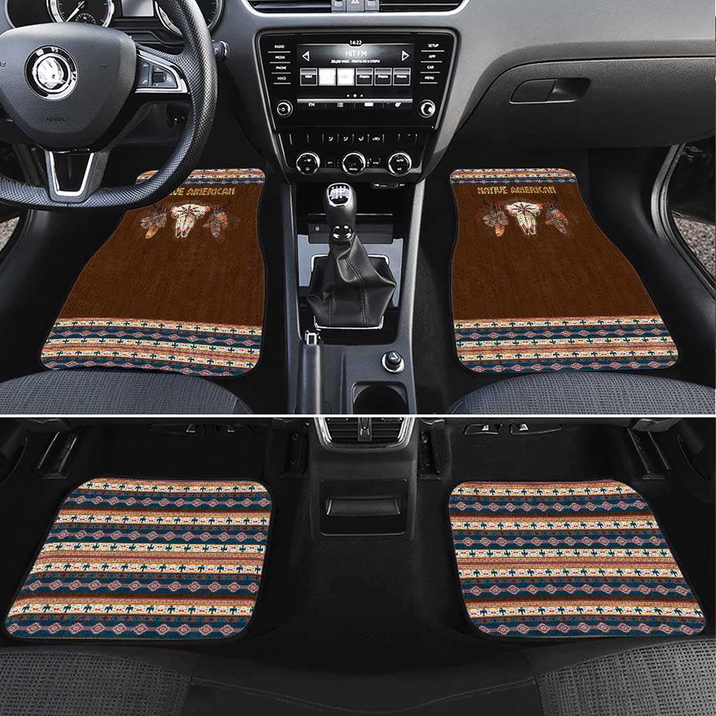 Native Skull Christmas Design Car Mats Xmas Holiday Patterns - Wonder Print Shop