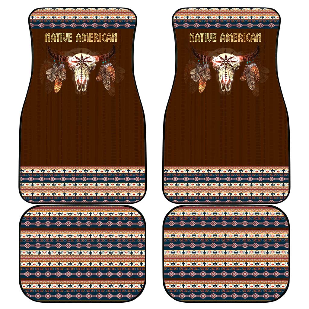 Native Skull Christmas Design Car Mats Xmas Holiday Patterns - Wonder Print Shop