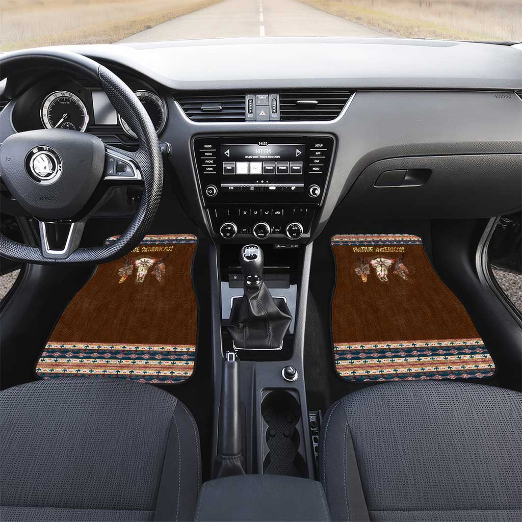 Native Skull Christmas Design Car Mats Xmas Holiday Patterns - Wonder Print Shop
