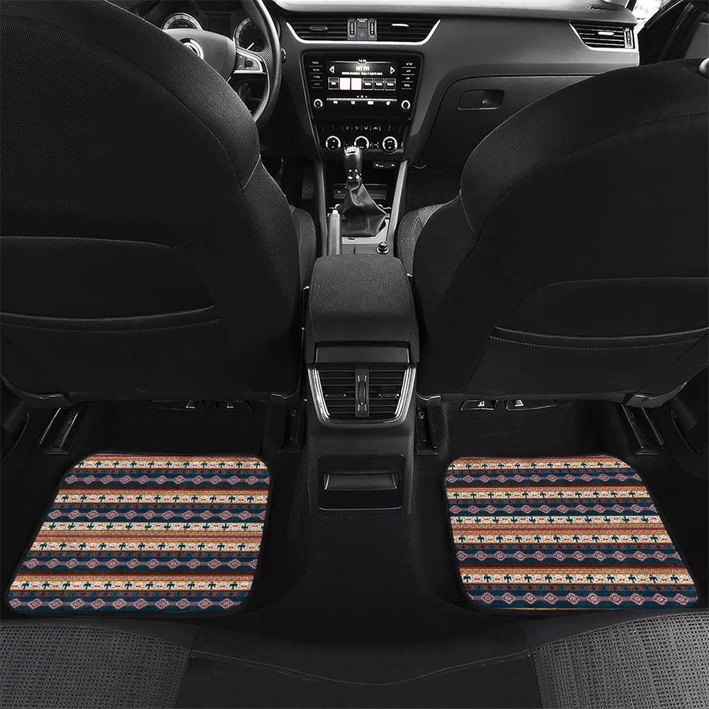 Native Skull Christmas Design Car Mats Xmas Holiday Patterns - Wonder Print Shop