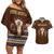 Native Skull Christmas Design Couples Matching Off Shoulder Short Dress and Hawaiian Shirt Xmas Holiday Patterns - Wonder Print Shop