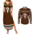Native Skull Christmas Design Couples Matching Summer Maxi Dress and Long Sleeve Button Shirt Xmas Holiday Patterns - Wonder Print Shop