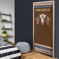 Native Skull Christmas Design Door Cover Xmas Holiday Patterns - Wonder Print Shop