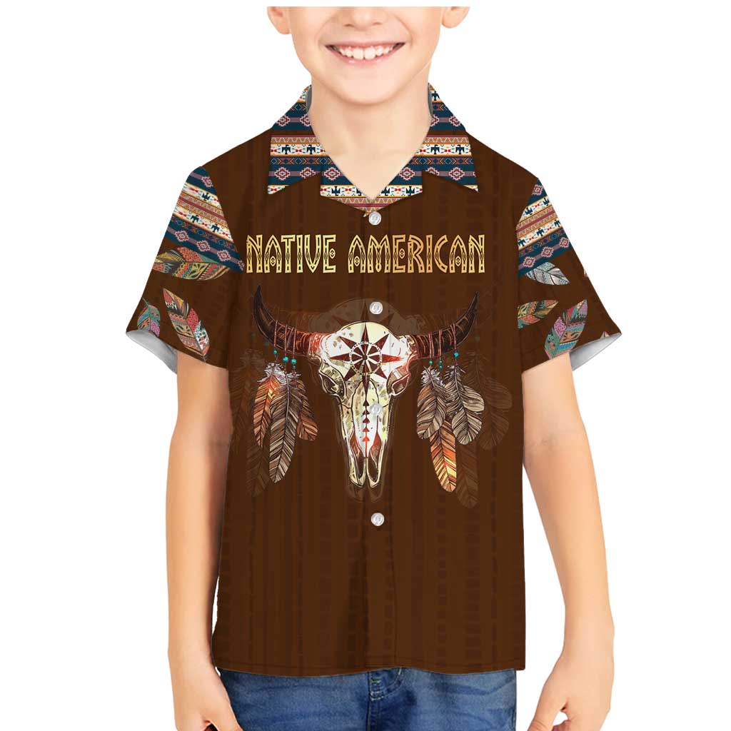 Native Skull Christmas Design Family Matching Mermaid Dress and Hawaiian Shirt Xmas Holiday Patterns - Wonder Print Shop