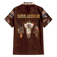 Native Skull Christmas Design Family Matching Off The Shoulder Long Sleeve Dress and Hawaiian Shirt Xmas Holiday Patterns - Wonder Print Shop