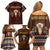 Native Skull Christmas Design Family Matching Off Shoulder Short Dress and Hawaiian Shirt Xmas Holiday Patterns - Wonder Print Shop