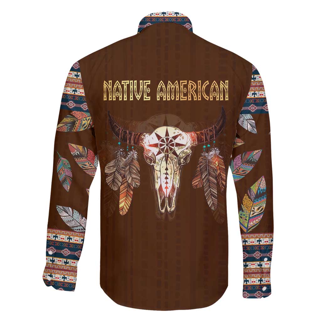 Native Skull Christmas Design Family Matching Short Sleeve Bodycon Dress and Hawaiian Shirt Xmas Holiday Patterns - Wonder Print Shop