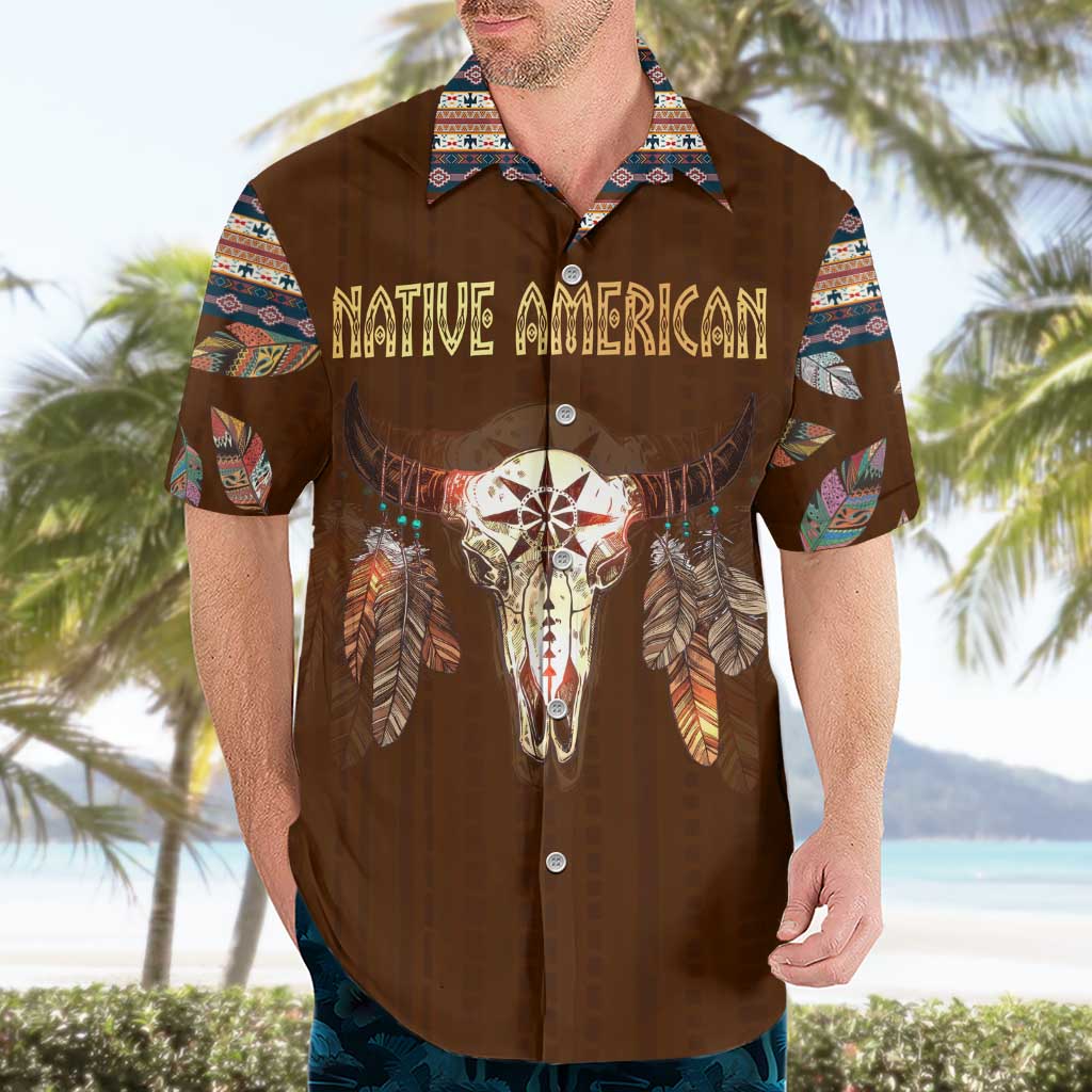 Native Skull Christmas Design Hawaiian Shirt Xmas Holiday Patterns - Wonder Print Shop